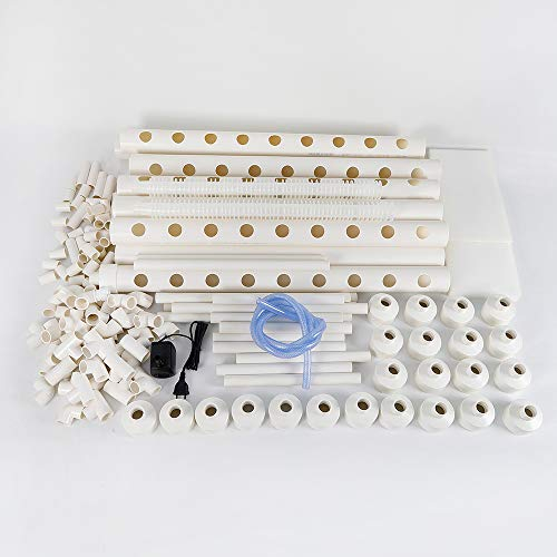 通用 Hydroponic Grow Kit, Kein Boden Hydroponic Site Grow Kit 3 Schichten Hydroponisches System mit PVC Gelenk für Den Anbau Von Gemüse und Obst Auf Balkonen,Hallen und Höfen (108 Standorte)
