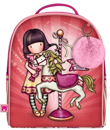 Santoro 1040GJ09 Gorjuss Fairground Mini-Rucksack Karussell, 20 x 22 x 10 cm, Rose