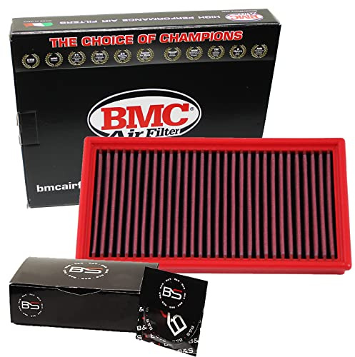 B&S Kit Filtro Aria Sportivo Aspirazione Rigenerabile Lavabile FB284/01 con Profumatore Interni