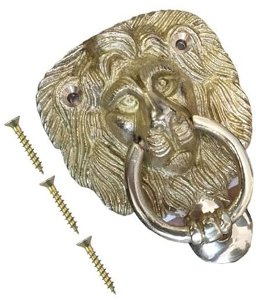TERF® 100mm Traditional Lion Head Door Knocker 100mm (4'') Door Knocker for Front Door Including Fixing Screw - Pack of 1