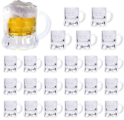 Mini boccale da birra bicchierini da birra in plastica, altezza 4,4 cm (24 conteggi)
