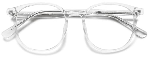KOOSUFA Mode Brillengestelle TR90 Rahmen Dekobrille Damen Herren Ultra Licht Retro Quadratischer Brillenfassung Nerdbrille Brille Ohne Sehstärke mit Etui Durchsichtig