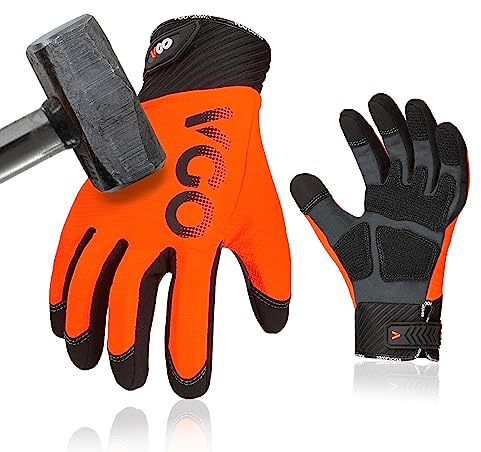 Vgo... 1Paar Sicherheitshandschuhe,Mechanikerhandschuhe,Schlaghandschuhe,Anti-Vibrationshandschuhe,Öl- und Gasbaggerhandschuhe,Heavy Duty(SL9793IP)