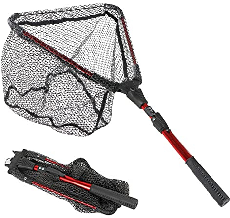 Fischernetz, Teichnetz, strapazierfähiges Koi-Pfannennetz, 16 Zoll Durchmesser, Netzkopf mit 3-Fuß-Stange, entworfen für Koi-Wassergartenteich-Profis, Koi-Karpfen-Zierfisch-Handhabungsnetz. (2)