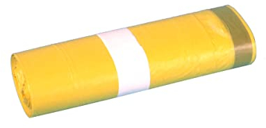 540 Müllbeutel Abfallbeutel Mülleimerbeutel Mülltüten mit Zugband gelb LDPE 35l 500x600mm T30 15St. auf Rolle 36 Rollen im Kt.