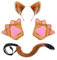 TSHAOUN 4 Pezzi Finto peloso volpe gatto orecchie Cosplay Set Costume volpe Peluche Artiglio volpe Orecchie volpe Coda per Dress Up Carino Costume Party