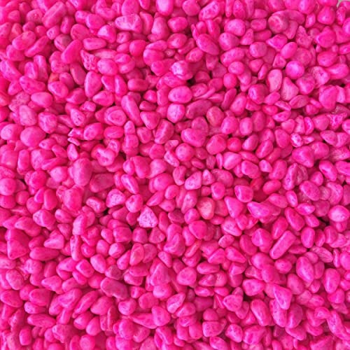 YUSEE Fish Tank Aquarium Gravel Substrate Coloured, Mixed and Natural Aquatic Decorative Small Stones Pebbles Ideal for Plants (2KG, Pink)