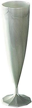 ADISERVE 100 Flûtes de Champagne 13 CL en Plastique Réutilisable et recyclable (Argent)