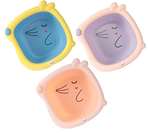 ibasenice 3stücke Kinderwaschbecken Babybadewanne Mit Cartoon-motiv Waschbecken Für Neugeborene Und Kleinkinder Leicht Tragbar Und Kompakt Für Unterwegs Hause