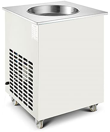 1050W Commercial Fired Rolled Ice Cream Maker Machine, 15L/h Roll Ice Cream Machine, 36 Round Pan Snap Ice Cream Maker, CE/FCC