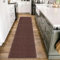 HomebyHome Kurzflor Teppich Läufer Flur 80 x 150 cm Braun - Waschbarer Teppich für Schlafzimmer, Wohnzimmer und Ideal als Küchenteppich - Flauschiger Teppich Extra Weich, Einfarbig, rutschfest, Klein