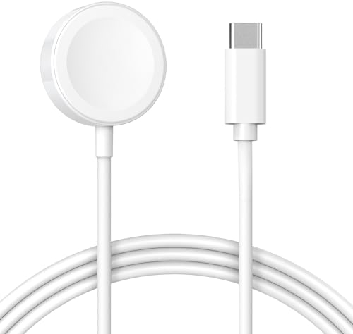 MarchPower Apple Watch Charger - USB C Fast Magnetic Charging Cable 1.2M Portable Wireless Charger Compatible with iPhone Watch Series Ultra, SE, 9, 8, 7, 6, 5