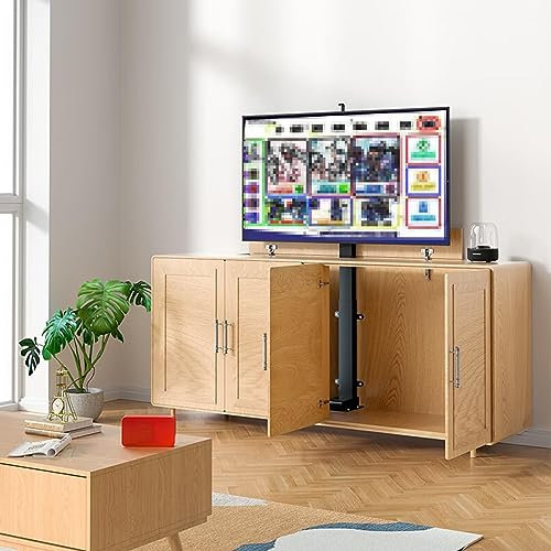 THEGA TV Deckenhalterung - Motorisierter TV-Aufzug, Für 26-75 Zoll Fernseher, TV-Halterung Kann In Einem Schrank Versteckt Werden, Motorisierte TV-Halterung Mit Fernbedienung Und Speichereinstellung