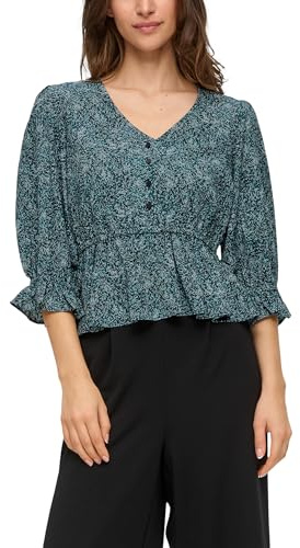 QS Damen 2143612 Bluse 3/4 Arm, Petrol 67A3, 34
