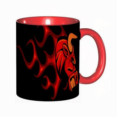 Tassendruck Kopf Bulle mit Flammen, Vektorgrafik-Design Kaffeetasse/Mug/Cup