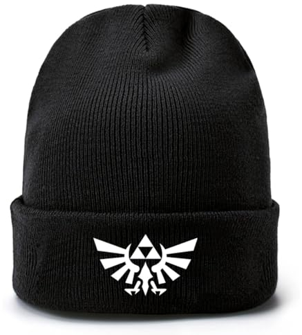 Link Mütze Breath of The Wild Plüsch Strickmütze, Männer Und Frauen Herbst Und Winter Warme Wollmütze, Unisex Schwarz