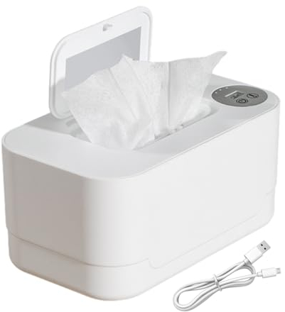 Portable Wipe Warmer, Thermostatic Pull Warm Wipes Dispenser, Baby Wipes Heater, USB Charging Wipe Warmer, Large Capacity Baby Wet Wipes Warmer, Wipes Heater for Home, Nursery