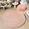 TAPISO Cuddle Rond Tapis Shaggy Antidérapant Lavable Moderne Rose Uni Tapis Salon Chambre Enfant Descente de Lit Poils Longs Moelleux Résistant Oeko-TEX 80 x 80 cm
