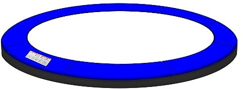 Baunsal® Trampolin Randabdeckung Ø 396 cm mit 30 cm breite in blau-schwarz und 20 mm dick uv-beständig reißfest Trampolin Ersatzteile Trampolin Schutzrand für das Trampolin Outdoor