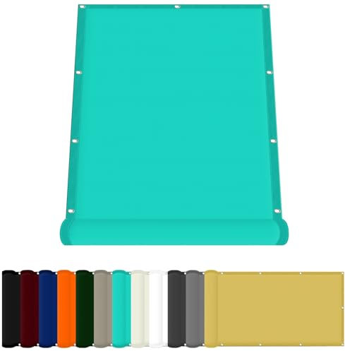 Sonnensegel 90 x 350 cm Wasserdicht Rechteckig Sonnensegel Balkon Uv-Schutz-Polyestergewebe mit Seil Schattenspender für Patio Außenbereich Und Camping, Himmelblau
