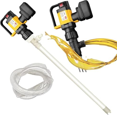 ZHIXUMM Elektrische Mehrzweck-Kraftstofftransferpumpe, Elektrische FlüSsigkeitstransferpumpe 130 I/Min, 1000 W Batteriebetriebene öLtransferpumpe, Dieseltransferpumpe Mit 3 Einstellbaren,PVDF-Pipe