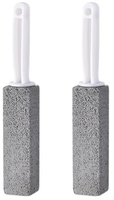 Pumice Cleaning Brush 2PCS, Long Handled Toilet Pumice Stone for Deep Cleaning, Eco-Friendly & Non-Toxic, Ideal for Toilet Bowls, Bathtubs, Sinks - Efficient Stain Removal