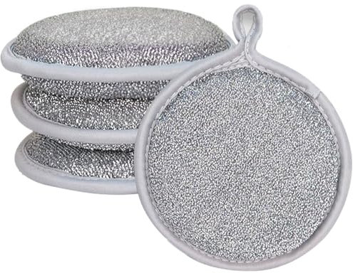 Ruayia Multipurpose Wire Dishwashing Rags, [4 Stück] 2024 Neuestes Draht-Spülschwamm, Nass und Trocken Topfreiniger Putzlappen für Wiederverwendbar Reinigungstücher für Küche, Geschirr, Spüle