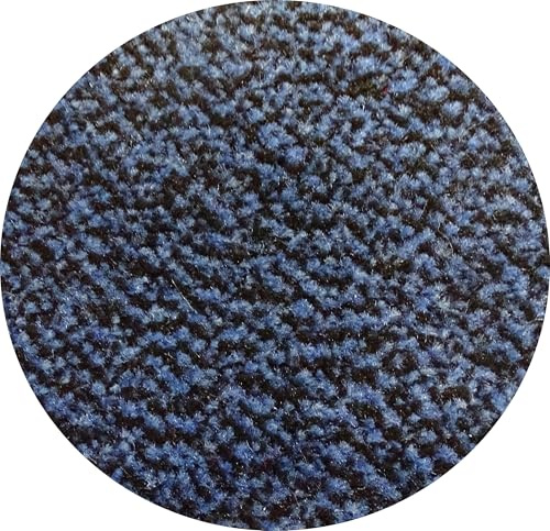 MERTEX runde Schmutzfangmatte mit Kettelkante in schwarz Ø 190 cm in Oslo blau