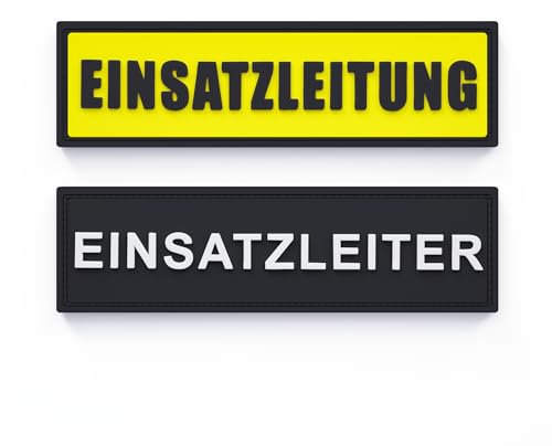 Patch Force - Einsatzleitung Rubber Patch (farbig) in den Maßen 15cm x 4cm - Für Polizei, Feuerwehr, Bundeswehr und Einsatzleiter - Zum Anbringen auf Jacke, Weste, Uniform, Rucksack, Tasche