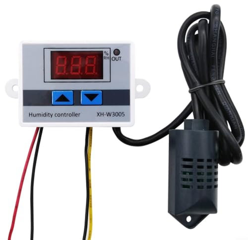 Zeroupshop XH-W3005 Capteur d'humidité, 220 V 0 ~ 99% RH Contrôleur d'humidité numérique, interrupteur de contrôle de l'hygromètre hygrostat, interrupteur de commande de câble de capteur d'humidité