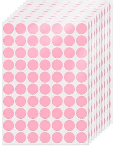 FINDAT 19 mm Klebepunkte Runde Punktaufkleber Etiketten Rosa, 700 Stück | Selbstklebend, wasserfest, Vinyl, Kalender, Büro, Schule, Farbcodierung, Markierungspunkte