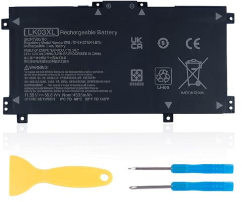 LK03XL L09281-855 916814-855 Battery Replacement for HP Envy X360 Convertible 15m-cn0012dx 15m-cn0011dx 15m-bp112dx 15m-bq121dx 15m-bp111dx 15m-cn0xxx 17m-ae0xx 17-ae1xx 17-bw0013dx 916368-421