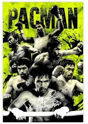 WANGCYJS Pacquiao Pacman-Poster, Boxen, Leinwand, Poster, Wandkunst, Dekordruck, Bild Gemälde für Wohnzimmer, Schlafzimmer, Dekoration, ungerahmt: 50 x 75 cm