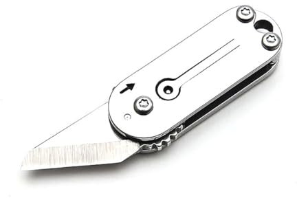 UENXRXE 1 Pièces Mini Couteau De Poche Edc,Couteau De Poche Pliant, Mini Cutter Petit Couteau Pliant En Titane Avec Trou De Porte-Clés Intégré Pour Un Transport Quotidien Express, Carton, Colis, Boite