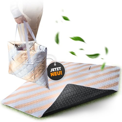 Picknickdecke wasserdicht 150x200cm isoliert & gepolstert - Stranddecke sandfrei – ideal für Camping, Strand, Festivals, Kinder und Parks - ultra leichte faltbare & waschbare – Outdoordecke XXL