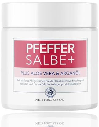 Pfeffersalbe Plus, Pfeffersalbe zum Bräunen 100g, Pfeffer Reichhaltige Salbe,Aufhellung und Anti-Falten,Reichhaltige Salbe mit Plus Collagen & Arganöl,Geeignet für alle Hauttypen (1PC)