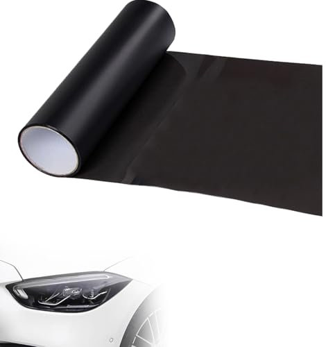 Lámina Tintada para Coche,Lámina Tintada para Faros,Delanteros para Faros,Láminas de Tintado para Traseros,Láminas LED,PVC Vinilo Película Autoadhesiva de Tinte de Luz para Automóvil (Negro,30x200cm)