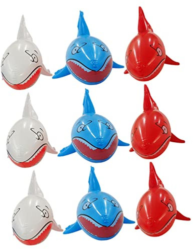 TOYANDONA 9stücke Schwimmender Hai-Spielzeug Aus PVC-Wasser-Spielzeug Für Kinderpools Mit Aufblasbaren Hai-spielzeugen Für Wasserspaß Und Interaktives Lernen