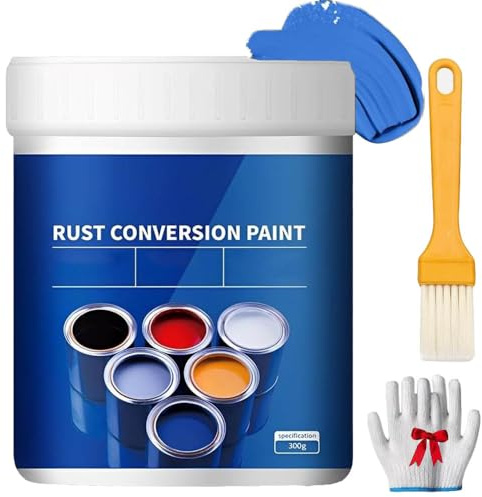 Genérico Pintura convertidora de óxido resistente a la intemperie para metal, pintura de conversión de óxido 4 en 1 para metal,pintura industrial antioxidante a base de agua (Azul)