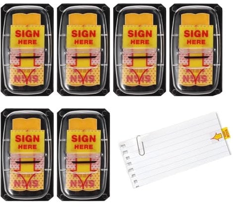Raheem 200 Pcs Sign Here Stickers, Post it Notes Adhesive Sign Here Tabs Flags Sticky Signature Arrow Labels Stickers Message Colors Arrow Flags for Documents Notebooks Home Office Supplies