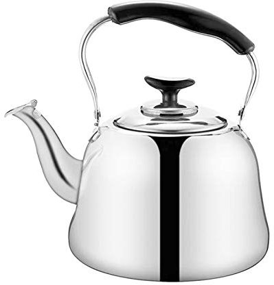 KWMAEEUID Kettle Heat-Resistant Ergonomic Handle and Large-Capacity Stainless Steel Tea Kettle Home Kitchen Tea Kettlet for Coffee, Milk etc, Gas Applicable (Size : 6L) ()