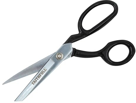 Faithfull Tailor Shears – Textile Cutting Scissors, Wear Resistant Carbon Steel with Chrome Plated Finish for Sharp & Accurate Cuts on Heavy & Lightweight Fabric, Thread, Yarn - 207mm (8.1in)