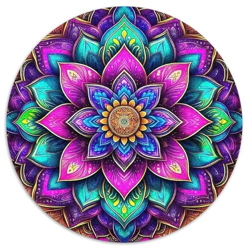 Mandala-Blume 1000 Teile Puzzle Erwachsene Und Kinder Plant Runden Puzzle Kinder Spielzeug Home Decor Uniqu Gift 1000pcs (67.5x67.5cm)