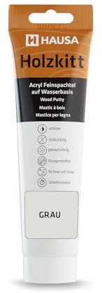 Hausa Mastic à bois 250 g gris Mastic pour bois Mastic pour réparer les dommages causés par le bois Prêt à l'emploi Excellent pouvoir de remplissage Séchage rapide Résistant aux fissures