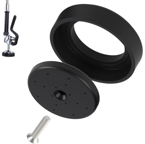 Pre Rinse Spray Valve Repair Kit, Spray Face Bumper Kit with Screw for Commercial Sink Sprayers, Compatible with Most Brands of Commercial Pre-Rinse Faucets, Easy Installation, Black