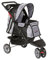 Innopet All Terrain Hunde- & Katzenbuggy Schwarz/Silber - Leichter 3-Rad Hundewagen mit EVA-Rädern - Hundebuggy für Hunde bis zu 12,5kg - leicht faltbar & mit Getränkehalter