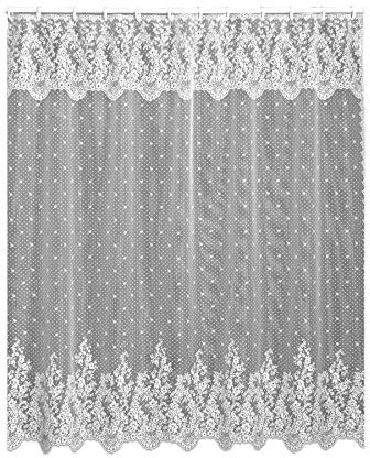 Heritage Dentelle Floret Rideau de Douche, Blanc, 72 x 182,9 cm