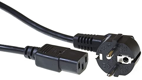 ACT Cable de alimentación IEC de 1,5 m, Cable C13, Cable de alimentación para PC, CEE 7/7 a C13 de 3 Clavijas - Contacto de Puesta a Tierra - AK5012 Negro