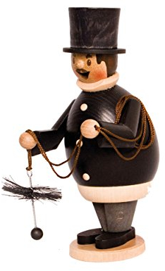 Drechslerei Kuhnert - Rauchmann/Räucherfigur aus Holz - Max als Schornsteinfeger - 16cm Höhe - Made in Germany