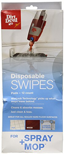 Dirt Devil Disposable for Spray Mop Einweg-Swipes Pads für Sprühmopp, AD51050, 12 Stück, Weiss/opulenter Garten